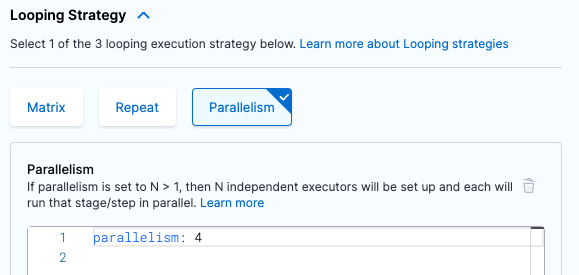 Define parallelism in a Run step.